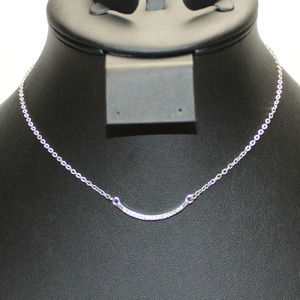 Signed HCO Hollister Silver Tone Dainty Rhinestone Necklace